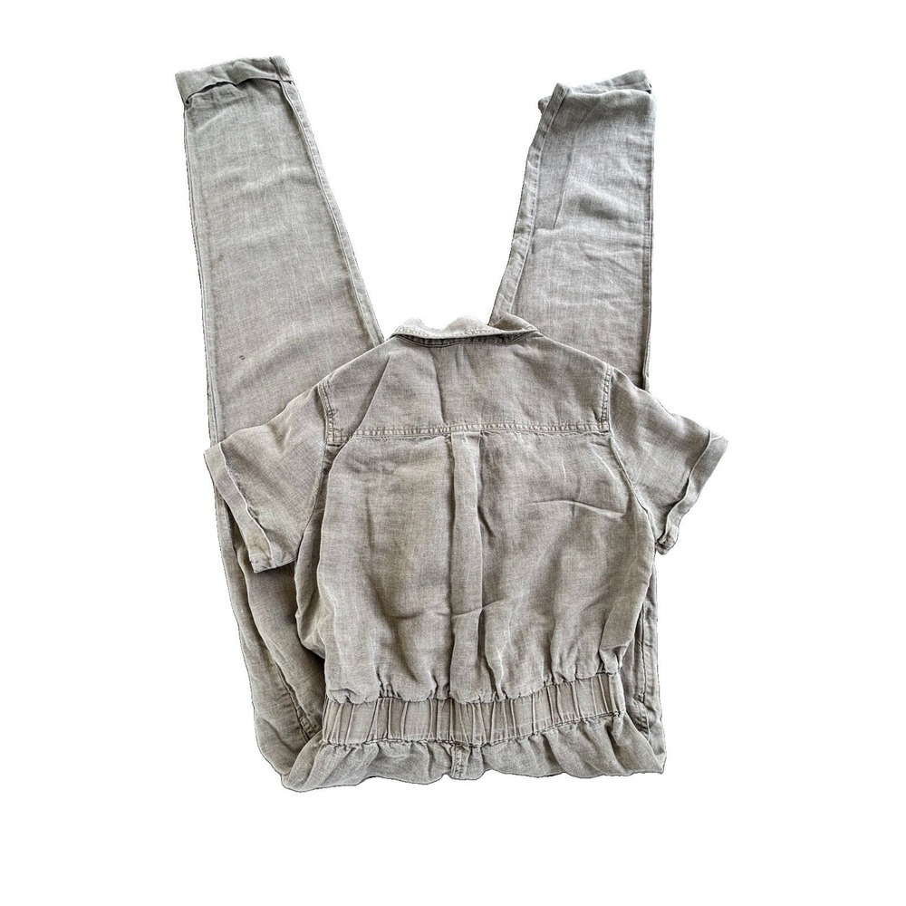 C&C California Short-Sleeve Belted Jumpsuit Linen Women's Small Utility Gorpcore - Picture 2 of 10